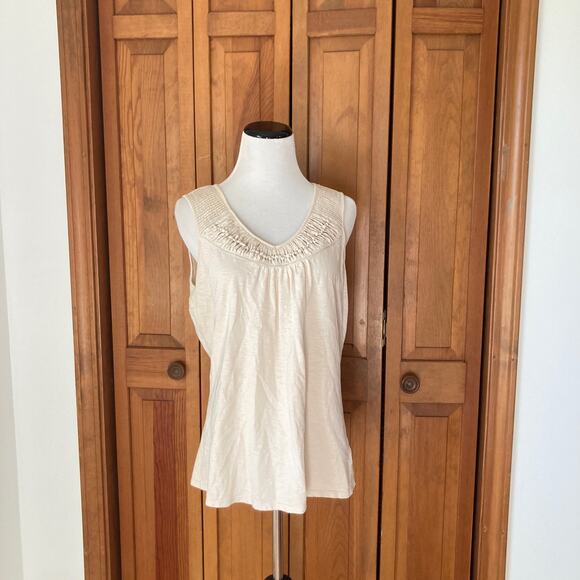 Coldwater Creek Beige Stretch Pullover Top, Size M - Picture 1 of 6